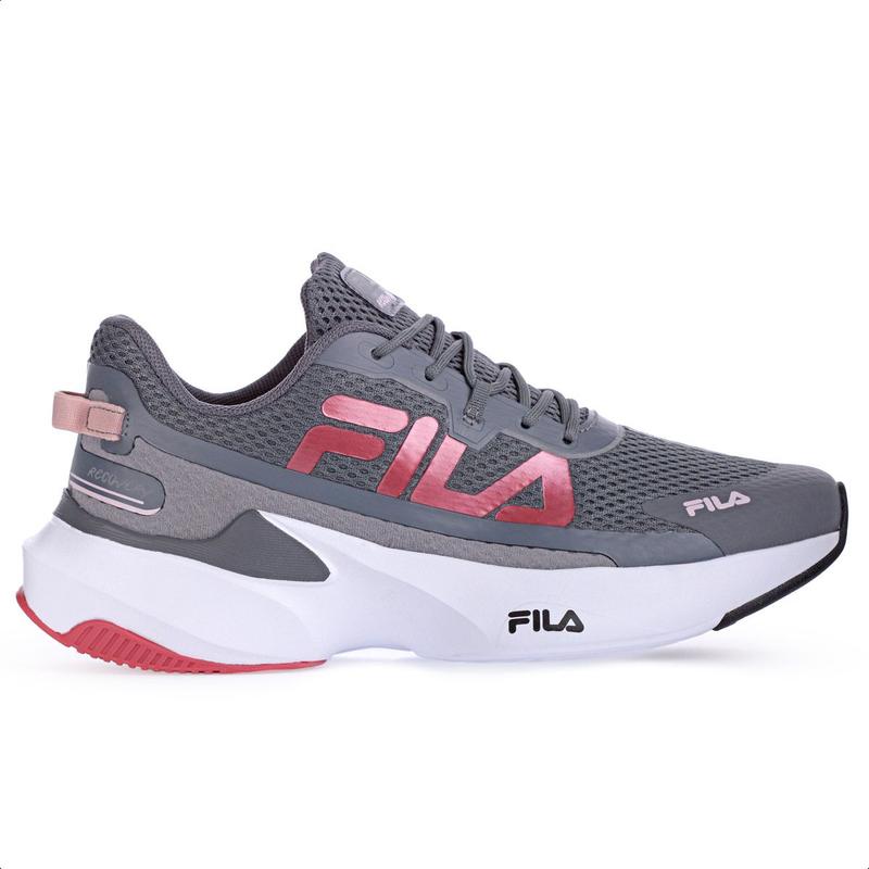 Tênis Fila Recovery Cinza Rosa e Branco - Feminino - Tênis